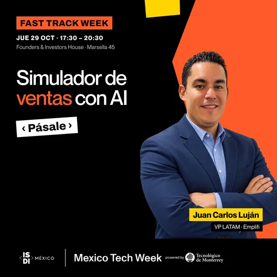 Portada del taller Simulador de ventas con AI con Juan Carlos Luján, VP LATAM · Emplifi