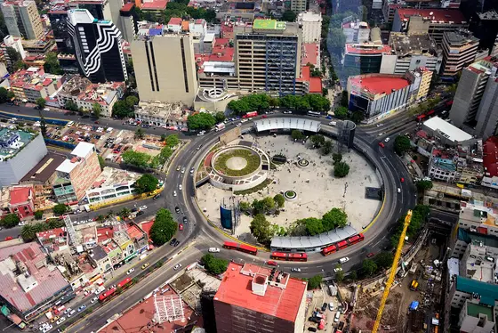 Vista aérea de la Glorieta de Insurgentes